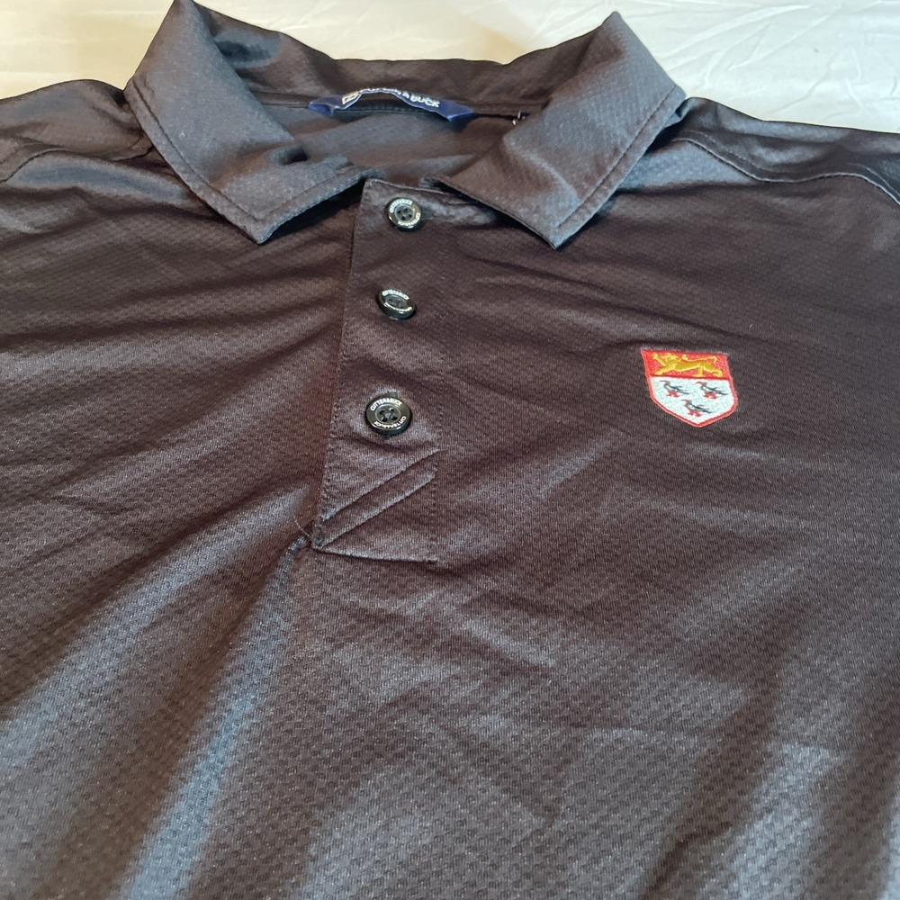 Cutter & Buck Polo Shirt Mens Medium Black Short Sleeve Performance Golf Crest